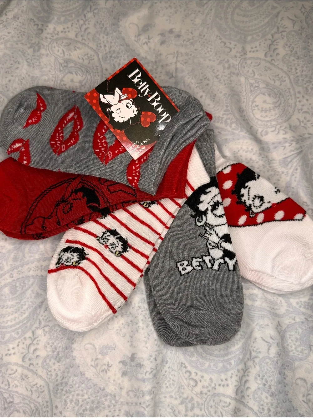 Betty Boop Ankle Socks - 5 Pack - Note: these are smaller ladies size 3-9 shoe